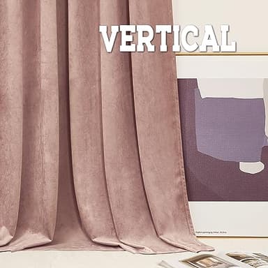 RYB HOME Dusty Pink Velvet Curtains 108 inches for Bedroom, Rod Pocket Soft Fabric Curtains & Drapes for Living Room, Sliding Glass Door, W 52 x L 108, 2 Panels Set - Image 5