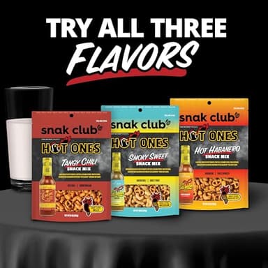 Snak Club x Hot Ones Smoky Sweet Snack Mix, Spicy Snack with Peanuts, Pretzels, Sesame Sticks, Toasted Corn & Cashews, Inspired by Hot Ones Hot Sauce, 10 oz Resealable Bag (6 Count) - Image 7
