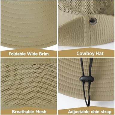 ZOORON Sun Hats for Men Women Fishing Hat UPF 50+ Wide Brim Bucket Hat Summer with UV Protection for Hiking Beach Hats - Image 3