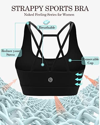 RUNNING GIRL Sports Bras for Women Backless Padded Sports Bra Tank Top Long Line Gym High Impact Sports Bra Push up(WX2569Black,L) - Image 5