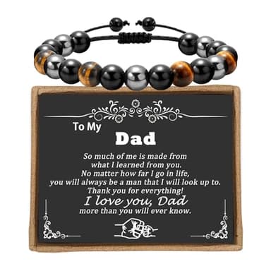 Sereney To My Dad Bracelet from Daughter as Dad Birthday Gifts, Adjustable Triple Protection Father Bracelet Birthday Gifts for Dad from Son Daughter Men Friends - Image 1