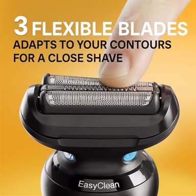 Braun Electric Shaver for Men, Series 5 5150cs, Wet & Dry Shave, Turbo Shaving Mode, Foil Shaver, with Beard Trimmer, Body Groomer and Charging Stand, Blue - Image 6