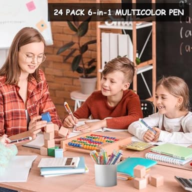 DAIKOYE Ballpoint Pens 24 PCS 0.5mm 6-in-1 Multicolor Ballpoint Pens School Supplies Birthday Party Favors Gifts for Kids Students - Image 3