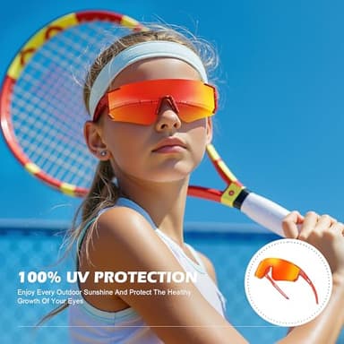 Fanshen Kids Polarized Baseball Sunglasses - Sports Polarized Sunglasses Softball Cycling for Boys Girls Ages 3-12 UV Protection Lightweight & Comfortable - Image 4