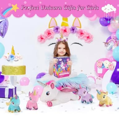 gnomantic 5 Pieces Unicorn Stuffed Animals - 1 Mommy Stuffed Unicorn with 4 Babies - Unicorns Gifts for Girls Ages 3 4 5 6 7 8, Unicorns Plush Toys for Christmas, Valentine's, Birthday Gifts (Pink) - Image 6