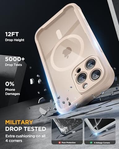 Miracase Magnetic for iPhone 16 Pro Case Full-Body Phone with Built-in Glass Screen Protector, [Compatible with MagSafe] Military Drop Proof 16 Pro Cover Bumper 6.3 inch, Desert - Image 7