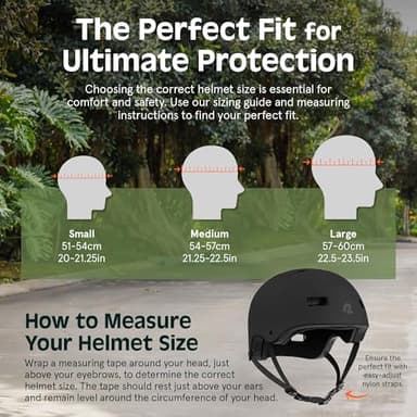Retrospec Dakota Bicycle / Skateboard Helmet for Adults - Commuter, Bike, Skate, Scooter, Longboard & Incline Skating - Highly Protective & Premium Ventilation-Medium- Matte Black - Image 5