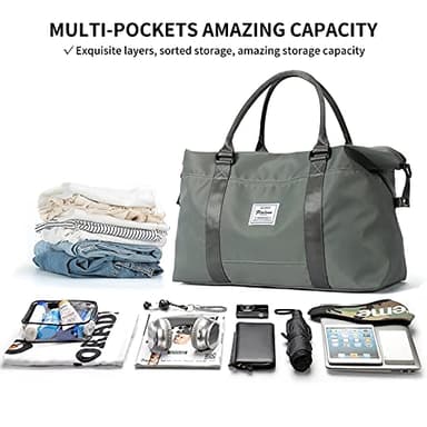 Travel Duffel Bag,Sports Tote Gym Bag,Shoulder Weekender Overnight Bag for Women - Image 3