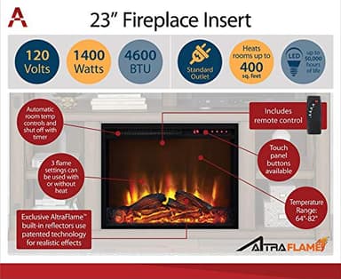 Ameriwood Home Barrow Creek Fireplace Console with Glass Doors for TVs up to 60", Espresso - Image 3