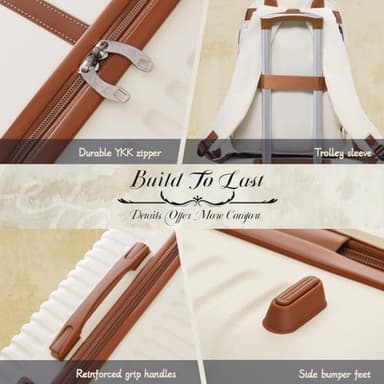 Coolife Suitcase Set 3 Piece Luggage Set Carry On Travel Luggage TSA Lock Spinner Wheels Hardshell Lightweight Luggage Set(Dark Green, 3 piece set (BP/TB/20)) - Image 5