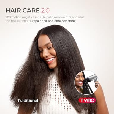 TYMO Hair Dryer with Diffuser, 1500W High-Speed Professional AIRHYPE Lite Blow Dryer with Comb for Fast Drying, 110,000RPM Brushless Motor, 200 Million Ionic Hairdryer, 3 Speeds & 4 Temps, Low-Noise - Image 3