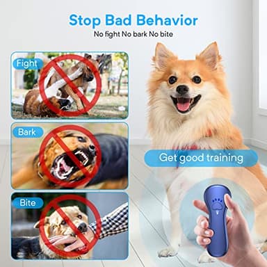 Ahwhg New Anti Barking Device,Dog Barking Control Devices,Rechargeable Ultrasonic Dog Bark Deterrent up to 16.4 Ft Effective Control Range Safe for Human & Dogs Portable Indoor & Outdoor(Blue) - Image 3