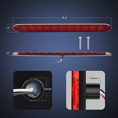 Nilight 2PCS 16Inch 11 LED Red Trailer Light Bar for Parking Stop Turn Signals Tail Brake DOT Compliant IP65 Waterproof Truck ID Marker - Image 2