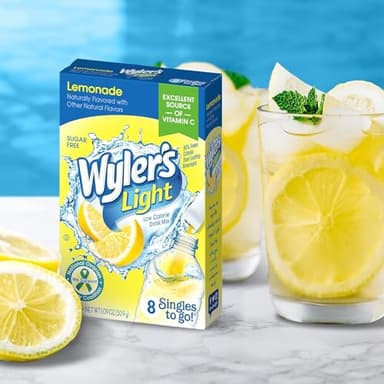 Wyler's Light Singles To Go Powder Packets, Water Drink Mix, Lemonade, 12 Boxes, 8 Servings per Box, 96 Total Servings - Image 3