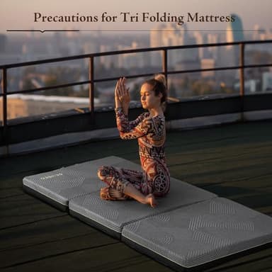 GEMBED Tri Folding Mattress Queen Size - Memory Foam Tri-fold Mattres, Handle & Non-Slip Bottom, Portable Foldable Sofa Bed Floor Chair for Travel RV Camping Guest Yoga - 4 Inch, 78"x58"x4" - Image 5