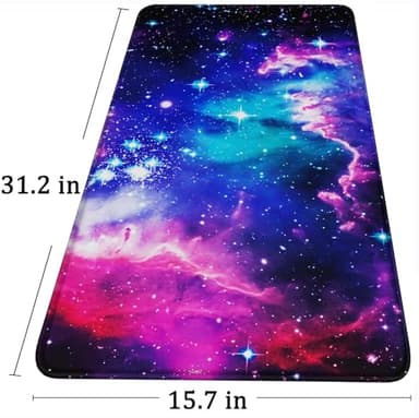 Large Extended Gaming Mouse Pad with Stitched Edges, (31.5X15.7In) Durable Non-Slip Natural Rubber Base, Waterproof Computer Keyboard Pad Mat for Esports Pros/Gamer/Desktop/Office/Home, Galactic Blue - Image 6