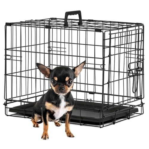 BestPet | Dog Crate | 18" | Black | Foldable Metal Kennel with Single Doors, Secure Slide-Bolt Latches, Leakproof Tray | Portable Dog Cage for Small Breeds | for Travel, Indoor & Outdoor Use - Image 1
