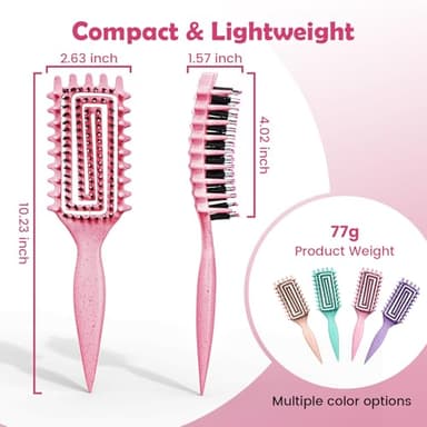 Curl Defining Brush, Curly Hair Brush Defining with Side Gear for Combing, Shaping, and Styling Curly Hair, Lightweight Candy Brush Suitable for All Wet or Dry Hair Types for Women and Men (Pink) - Image 7