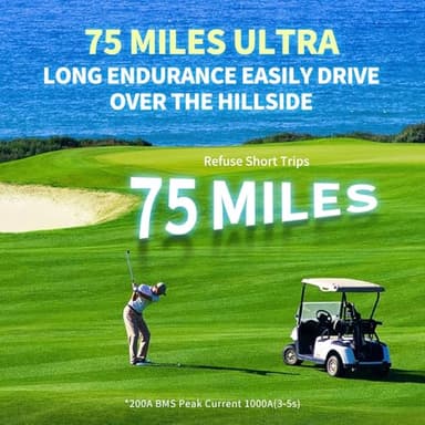 LOSSIGY 36 Volt Lithium Golf Cart Battery with 25A LiFePO4 Charger, 5.76Wh Usable Energy Built in 200A Bluetooth BMS, 1000A Peak Current, Perfect for Trolling Motor - Image 4