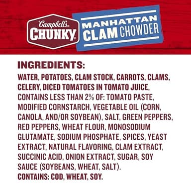 Campbell's Chunky Soup, Manhattan Clam Chowder, 18.8 oz can (Case of 12) - Image 3