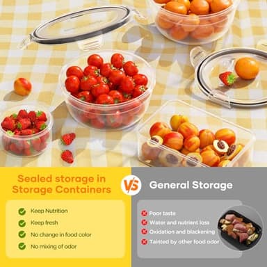52 PCS Food Storage Containers with Lids Airtight (26 Lids & 26 Containers)- Reusable Plastic Leakproof Meal-Prep Container for Kitchen Storage Organization Microwave/Dishwasher Safe with Labels & Pen - Image 6