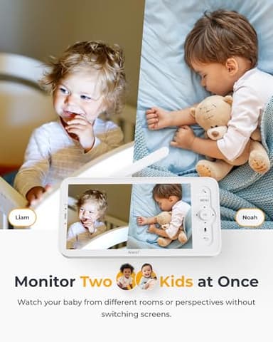 ARENTI Baby Monitor 2 Cameras, Smart Baby Camera with 5-Inch Wireless Display, Super Night Vision, Temperature Sensor, Sound Detection, Auto Motion Tracking, 2-Way Audio, VOX Mode(B2 Set) - Image 2