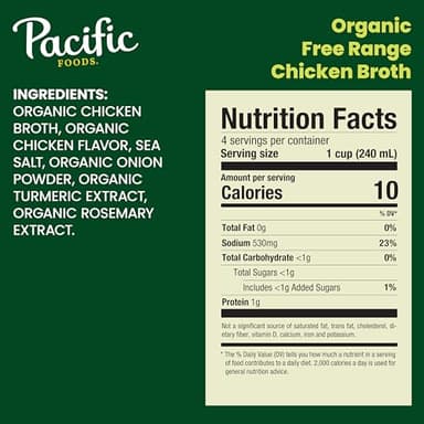 Pacific Foods Organic Free-Range Chicken Broth, 8 oz Carton (24 Pack) - Image 2