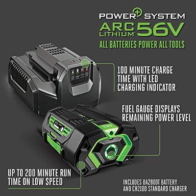 EGO Power+ LB6504 650 CFM Variable-Speed 56-Volt Lithium-ion Cordless Leaf Blower 5.0Ah Battery and Charger Included, Black - Image 8
