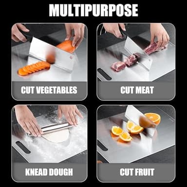 Titanium Cutting Board - 2025 New Upgrade 100% Pure Titanium Cutting Boards for Kitchen Double Sided Titanware Cutting Board,Hygiene Durable Dishwasher Safe Chopping Board(16x10) - Image 7