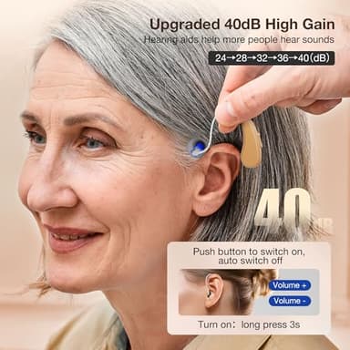 Hearing Aids for Seniors Rechargeable with Noise Cancelling, Hearing Amplifier with 5 Levels of Volume Adjustmen, Simple to Operate and Hear Clear Sound - Image 3