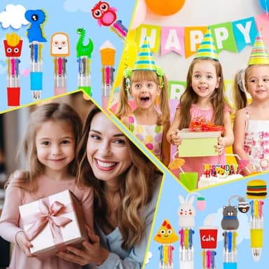 12Pcs Mini Multicolor Pens in One 4-in-1 Cute Pens Bulk for Kids, Ballpoint Pen for Birthdays and Children's Parties, Fun Pen Gifts Assorted Ink Kawaii Pen - Image 6