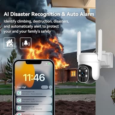 HUEVUE 4G LTE Cellular Security Camera Wireless Outdoor, 2K No WiFi Security Cellular Camera Solar Powered with Color Night Vision, PIR Motion Sensor AI Tracking for Farm/RV - Image 3