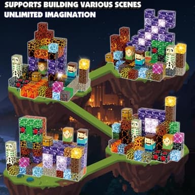 AIDYVOI Magnetic Blocks Building Toys Set, Magnetic Building Blocks STEM Construction Toys, 3D Sword Light Up Magnet Cubes Montessori Sensory Stacking Toy for Toddlers Age 3 4 5 6 7 8 - Image 6