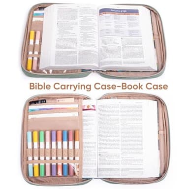 APLUFINE Bible Cover for Women - Soft Bible Case - Carrying Book Case for Bible Accessories - Bible Holder Case for Women - Girls Bible Bag - Bible Carrier - Bible Sleeve - Church Bag - Image 3