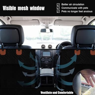 BIKAEIK Back Seat Extender for Dogs, Dog Car Seat Cover with Hard Bottom,Dog Hammock for Car Backseat Protector Waterproof Dog Car Seat Bed with Mesh Window for Cars,Trucks,SUVs - Image 5