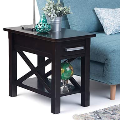 SIMPLIHOME Kitchener SOLID WOOD 14 inch Wide Rectangle Contemporary Narrow Side Table in Hickory Brown for the Living Room and Bedroom - Image 4