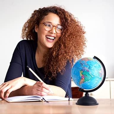 Juvale World Globe for Kids - 8-Inch, Multicolor with Plastic Stand - Educational Desk Globe with World Map for Kids & Classroom Decor - Image 4