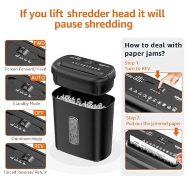 Amazon Basics 8-Sheet Cross Cut Paper Shredder and Credit Card Shredder - Black - Image 6