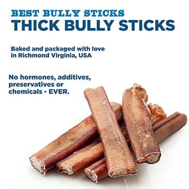 Best Bully Sticks Thick 6 Inch Bully Sticks for Dogs - 5 Count (Pack of 1) - Natural, Grass-Fed Beef, Single Ingredient, Grain and Rawhide Free - Large Breeds - Image 4