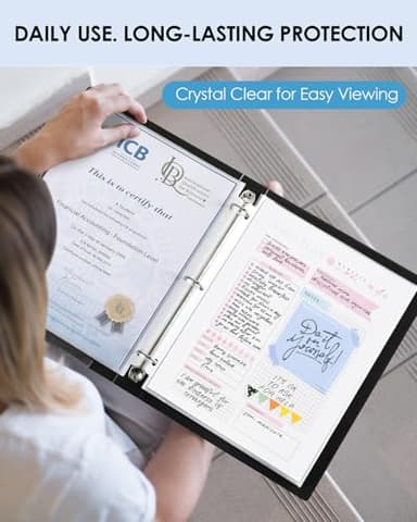 KTRIO Sheet Protectors 8.5 x 11 inch, Clear Page Protector for 3 Ring Binder, Plastic Sleeves for Binders, Top Loading Paper Sheets Document Sleeve Letter Size, Office & Home, 250 Pack - Image 5