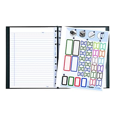 Blueline MiracleBind™ Notebook, Lizard-Like Hard Cover, 150 Repositionable, Refillable Pages, 9.25" x 7.25", Black (AF9150.81) - Image 5
