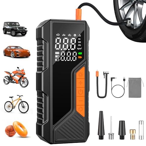 Tire Inflator Portable Air Compressor, 150PSI Portable Air Pump for Car Tires, Faster Air inflator Tire Pump with Digital Pressure Gauge LED Light for Car, Motorcycle, Bicycle, Balls