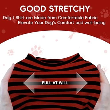 ZhuPolly Dog Shirts for Small Dogs Boy Girl 2 Pack Stretchy Lightweight Spring Calm Puppy Clothes Breathable Tshirts for Medium Dogs Orange and Red Size L for Father Day - Image 6