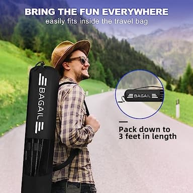 BAGAIL Badminton Net, Foldable Sports Net 10 FT/ 14 FT/ 17 FT Wide, Height Adjustable Net Set with Carry Bag for Tennis, Pickleball or Pool Volleyball - 14ft, Red - Image 7