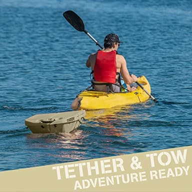 GoSports Outdoors Cuddy Floating Cooler and Dry Storage Vessel - 40QT - Amphibious Hard Shell Design, Tan - Image 6