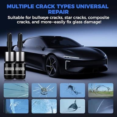 LOMEEN Windshield Crack Repair Kit 2 Pack for Windshield Chips, Cracks, Star-Shaped Breaks, Quick Car Glass Chip Repair Tool - Image 4