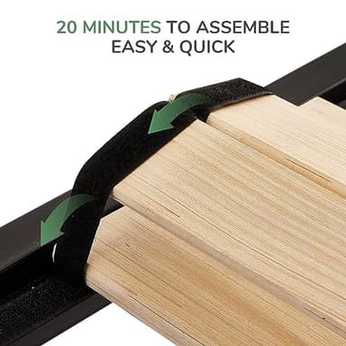 Novilla Metal Platform Bed Frame, Wood Slat Support, No Box Spring Needed, Easy Assembly, Black, Queen - Image 4