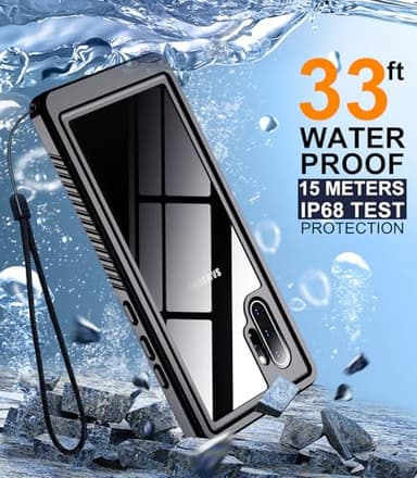 Temdan for Samsung Galaxy Note 10 Plus Case Waterproof, [Military-Grade Drop Protection] [IP68 Underwater] Full Body Heavy Duty Rugged Shock-Proof Case for Note 10 Plus 6.8''-Black - Image 2