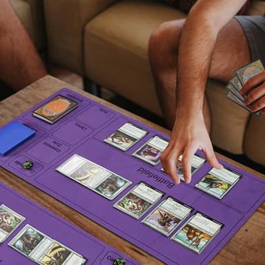 AFIING 5-Row 3800+Trading Card Storage Box,Card Organizer Holder With 4 Supporters & 48 Dividers, Case Fit for Mtg Tcg Deck Box for Baseball Sport cards(Black Purple) - Image 7