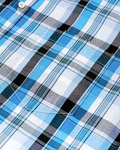 Alimens & Gentle Men's Plaid Button Down Shirts Cotton Long Sleeve Dress Shirts Regular Fit Gingham Shirts - Image 4